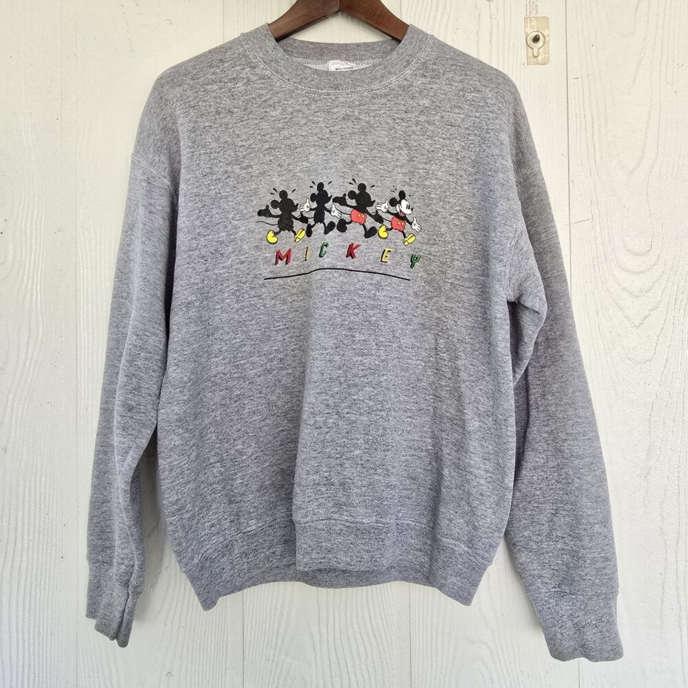 VTG Disney Mickey & Co Embroidered Sweatshirt Donnkenney Gray Made In USA Medium